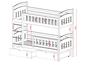 IGNAŚ 80x180 cashmere bunk bed Lano Furniture