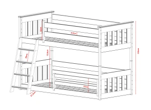 KEVIN 90x200 cashmere bunk bed Lano Furniture