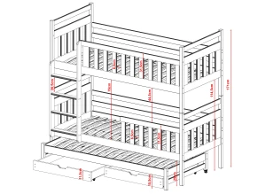 KLARA 80x200 cashmere bunk bed Lano Furniture