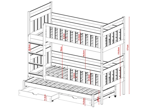 KLARA 90x200 cashmere bunk bed Lano Furniture