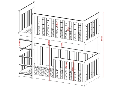 KONRAD 80x190 cashmere bunk bed Lano Furniture
