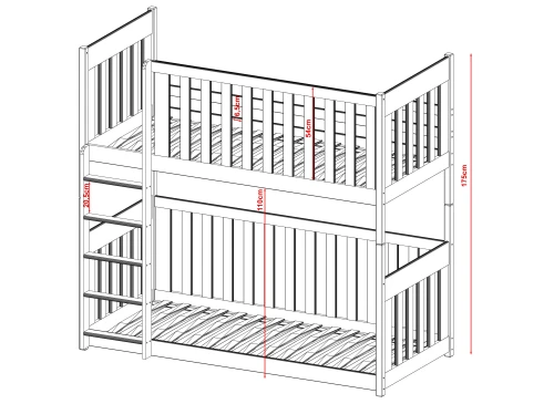 KONRAD 80x190 cashmere bunk bed Lano Furniture