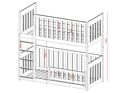 KONRAD 80x200 cashmere bunk bed Lano Furniture
