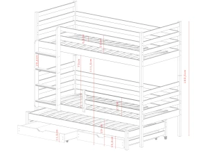LUK 80x180 cashmere bunk bed Lano Furniture