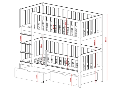 MICHALINA 80x190 cashmere bunk bed Lano Furniture