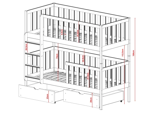 MICHALINA 80x200 cashmere bunk bed Lano Furniture