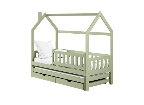 MONKEY 90x190 olive green children's house bed Lano Furniture