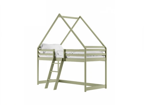 MOON 90x200 olive green single children's house high sleeper bed Lano Furniture