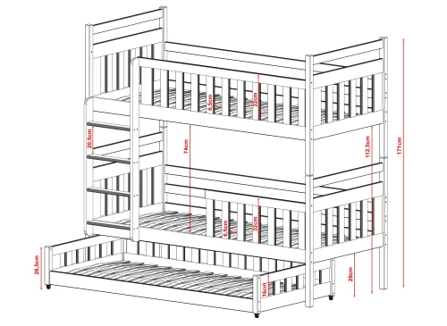 OLIWIA 80x190 cashmere bunk bed Lano Furniture