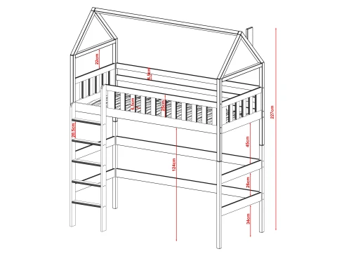 OTYLIA 80x200 olive green single high sleeper bed Lano Furniture