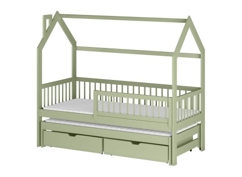 PAPI 90x200 olive green children's house bed Lano Furniture