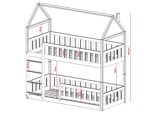 POLA 90x180 cashmere bunk bed Lano Furniture
