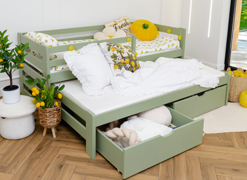 SENSO 80x160 olive green double trundle bed Lano Furniture