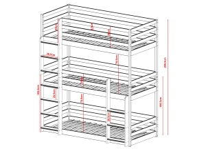 TED 80x200 olive green bunk bed Lano Furniture
