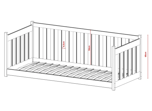 CONCEPT 90x200 cashmere single children's cot bed Lano Furniture