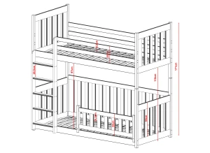 CRIS 90x200 cashmere bunk bed Lano Furniture