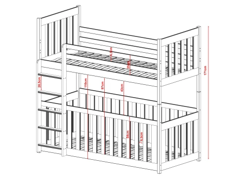 CRIS 90x200 cashmere bunk bed Lano Furniture