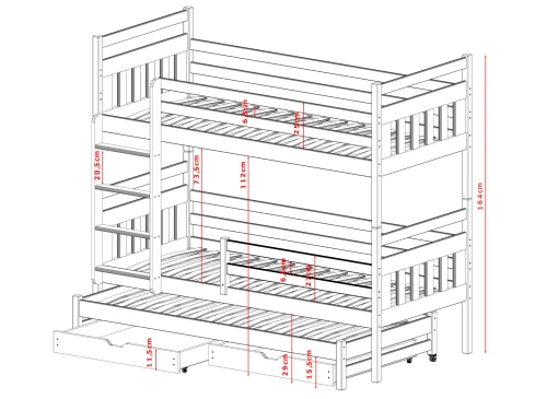 SEWERYN 90x200 cashmere bunk bed Lano Furniture