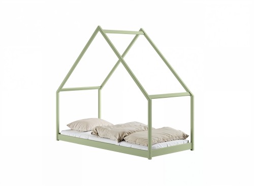 MORIS 80x180 olive green single children's house bed Lano Furniture