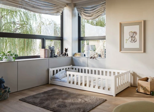BELLA 90x200 nenatřené dřevo dětská postel Montessori Lano Nábytek