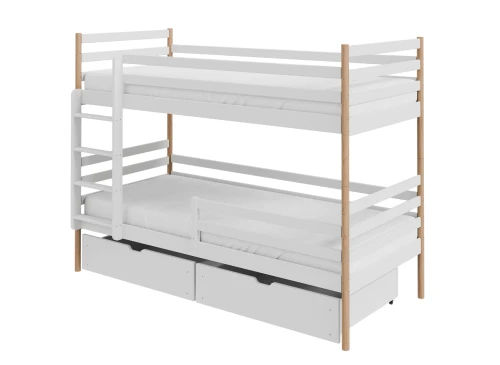 GUSTO 90x200 white+beech bunk bed Lano Furniture