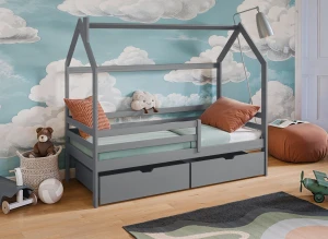 LILA 80x200 grey children's house bed Lano Furniture