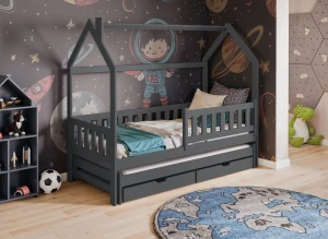 MONKEY 80x190 graphite children's house bed Lano Furniture