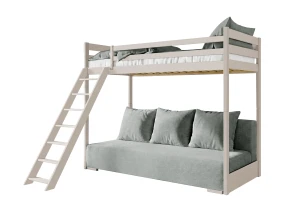 SOFINO 90x200/140x200 cashmere loft bed with sofa bed, fabric grey zoom 15 sage Lano Furniture