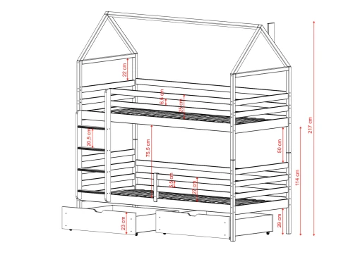 ALEX 90x180 cinnamon bunk bed Lano Furniture