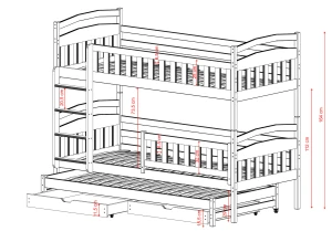 BLANKA 90x200 milk chocolate bunk bed Lano Furniture