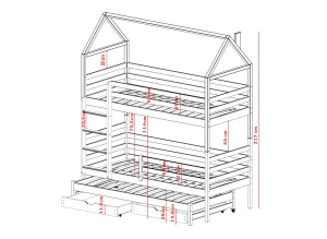 DALIA 90x180 cinnamon bunk bed Lano Furniture