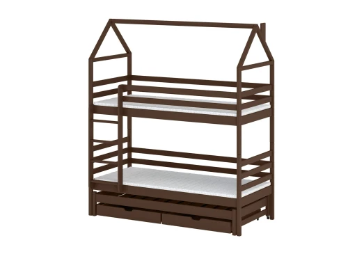 DALIA 90x190 dark chocolate bunk bed house Lano Furniture