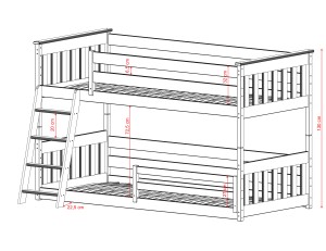KEVIN 80x160 cinnamon bunk bed Lano Furniture