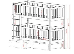 KSAWERY 80x180 cinnamon bunk bed Lano Furniture