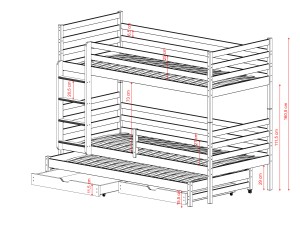 LUK 80x190 cinnamon bunk bed Lano Furniture