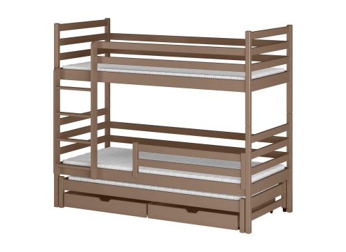 LUK 90x200 milk chocolate bunk bed Lano Furniture