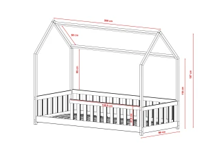 NOAH 80x180 mliečna čokoláda detská Montessori podlahová posteľ domčeková Lano Nábytok