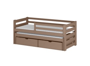 SENSO 80x170 milk chocolate double trundle bed Lano Furniture