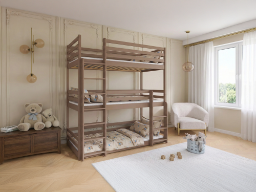 TED 90x190 milk chocolate bunk bed Lano Furniture