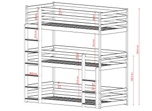 TED 80x180 dark chocolate bunk bed Lano Furniture