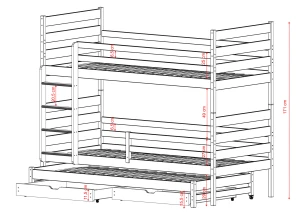 TOMI 90x190 cinnamon bunk bed Lano Furniture