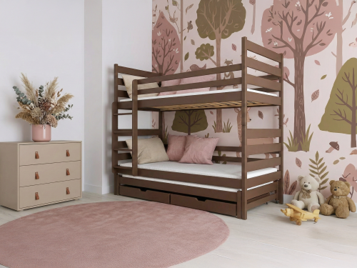 TOMI 90x200 dark chocolate bunk bed Lano Furniture