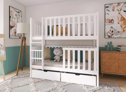 DAWID 90x200 Biela poschodová posteľ Lano Nábytok