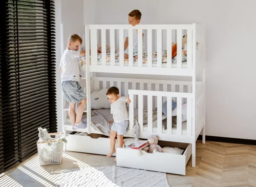 DAWID 90x200 Biela poschodová posteľ Lano Nábytok