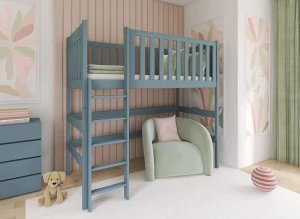LAURA 80x180 grey single loft bed Lano Furniture
