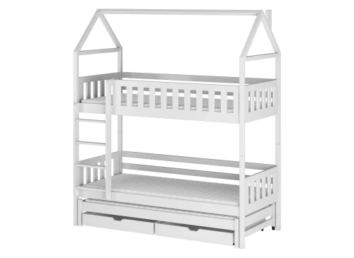 IGA 90x200 white house bunk bed Lano Furniture