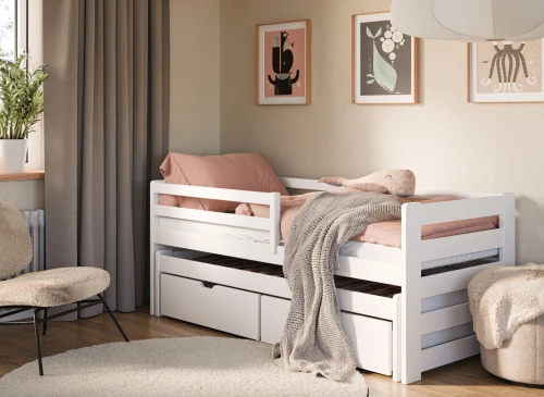 SENSO 80x160 white double trundle bed Lano Furniture