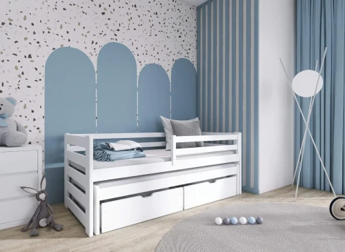 SENSO 80x160 white double trundle bed Lano Furniture