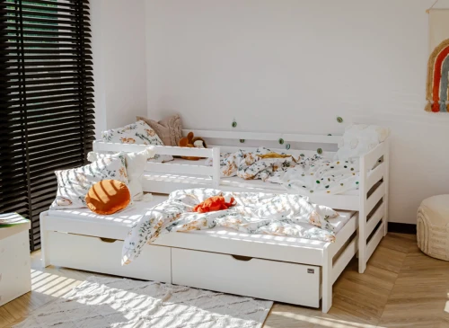SENSO 80x160 white double trundle bed Lano Furniture