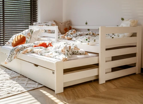 SENSO 80x160 white double trundle bed Lano Furniture